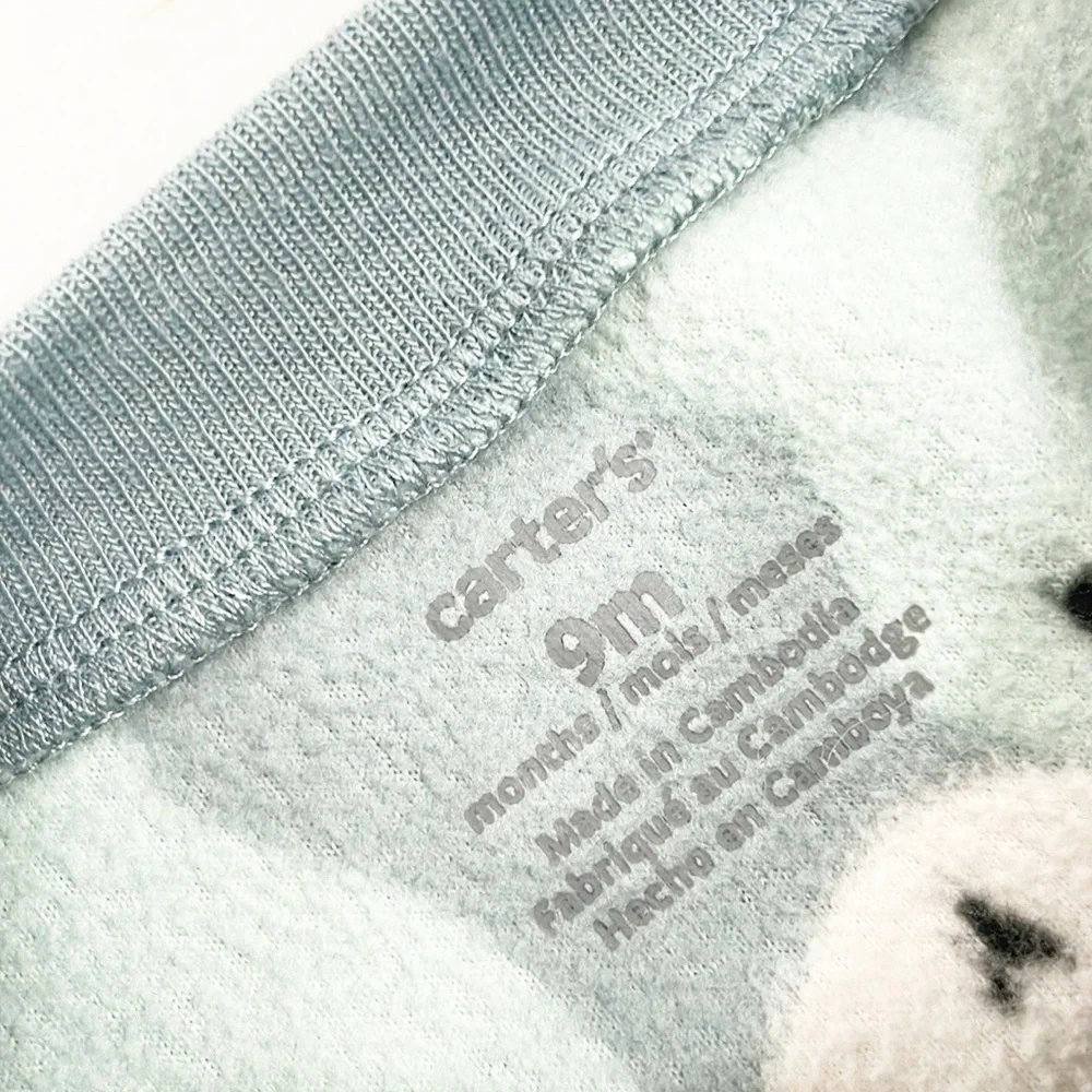 Carter's bunny print fleece baby footie
